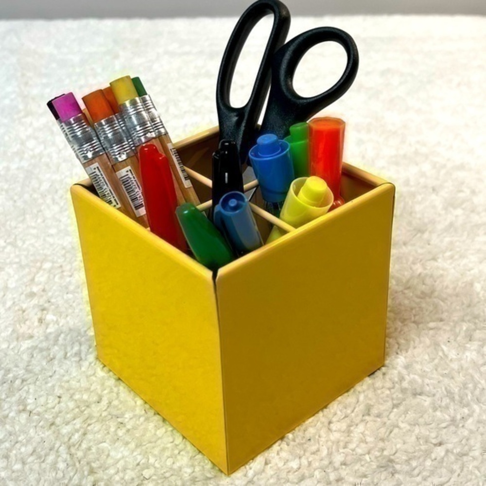 Design Ideas Chroma Metal Divided Pencil Pen Cup